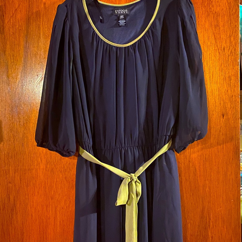 ENFOCUS blue chiffon dress | 16W